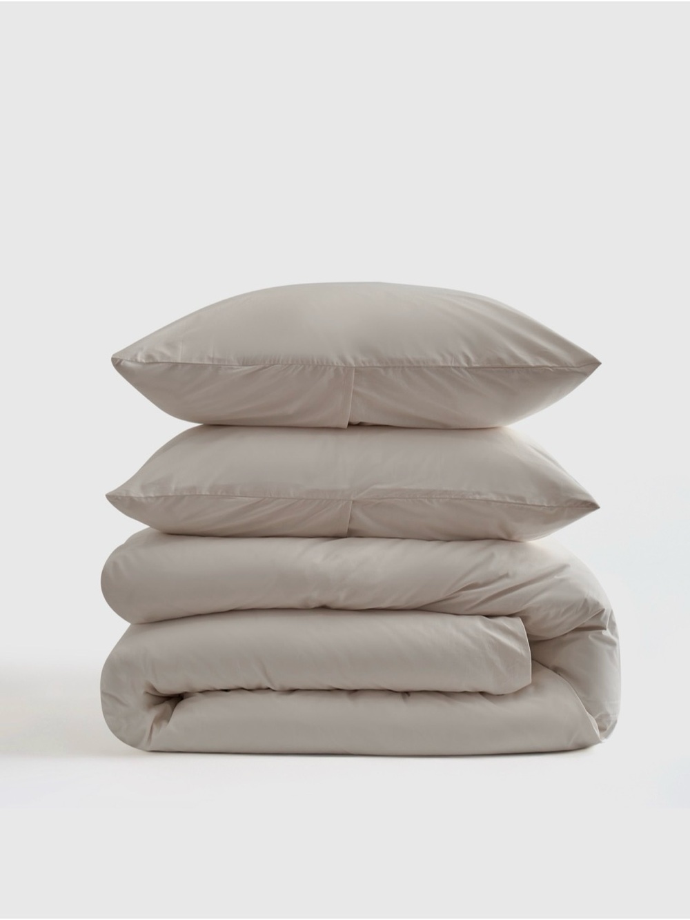 Quince Crisp Organic Percale Duvet Cover Set in Light Grey Full/Queen 🩶